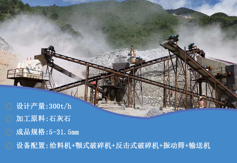 缅甸300吨石灰石生产线